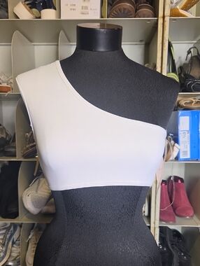 Wild Honey White One Shoulder Crop Top Size M